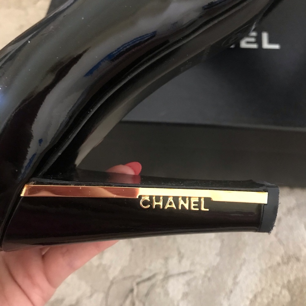 COPY - Chanel black Patton leather pump 38 - Picture 2 of 5